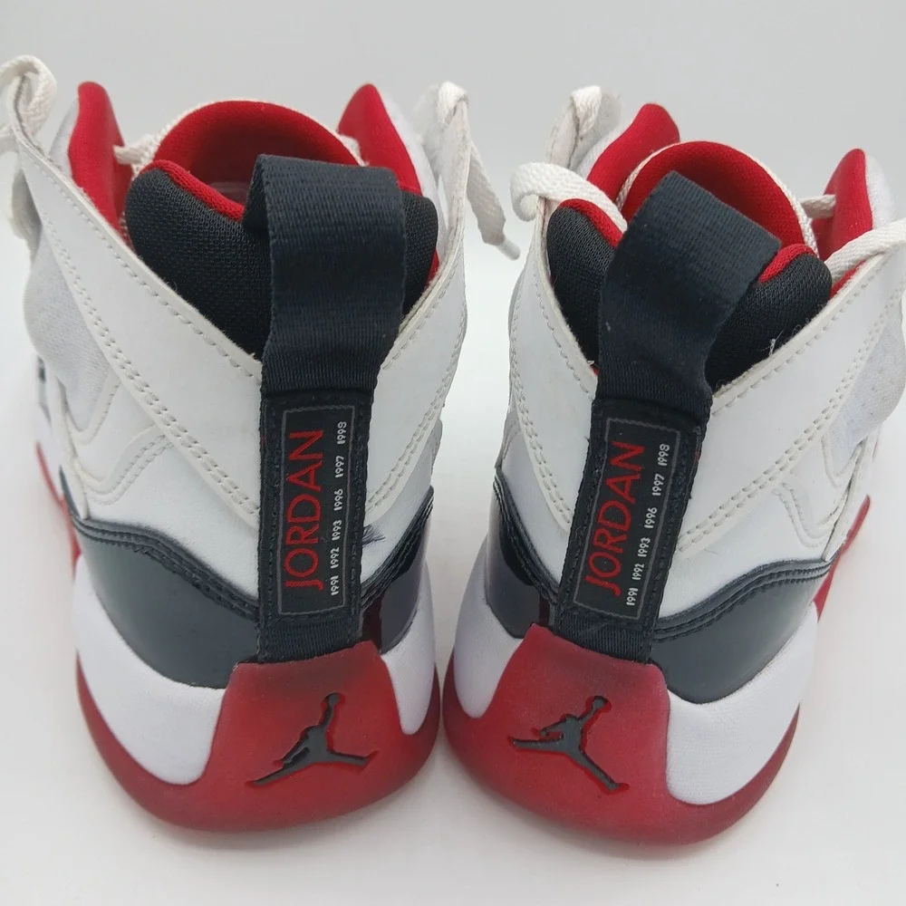 Jordan 6 Rings Shoes Youth Size 6.5Y White Black Red DQ8431-106 Retro Basketball